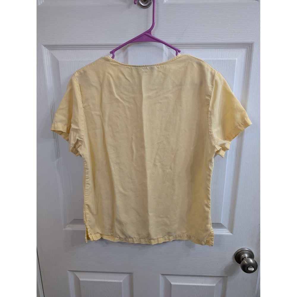 Kavu Tencel Short Sleeve Top Womens Yellow Made in USA Scoop - Size M - Picture 2 of 5